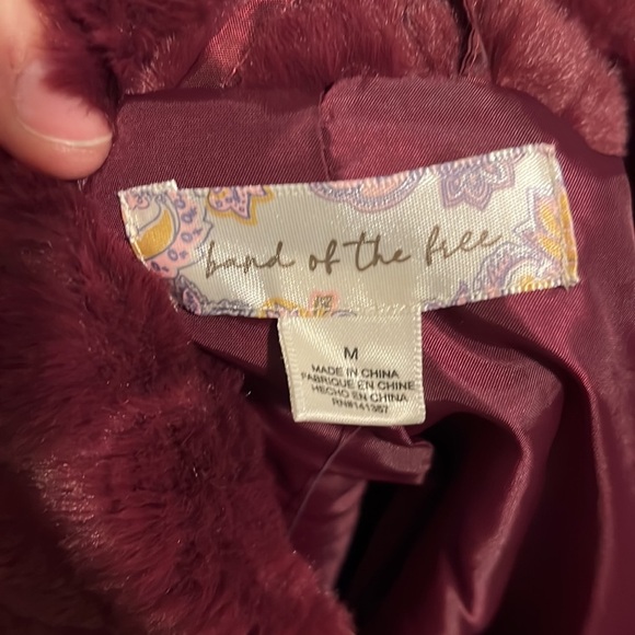 BAND OF THE FREE VAL FAUX FUR CHEVRON JACKET MEDIUM - Picture 13 of 16